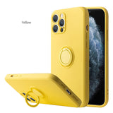 Liquid Silicone Ring Holder Magnetic Case For iPhone