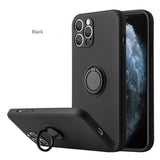 Liquid Silicone Ring Holder Magnetic Case For iPhone