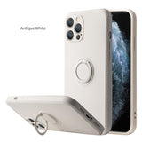 Liquid Silicone Ring Holder Magnetic Case For iPhone