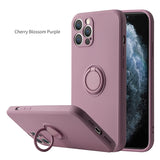 Liquid Silicone Ring Holder Magnetic Case For iPhone