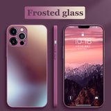 Custodia quadrata in vetro temperato satinato per iPhone