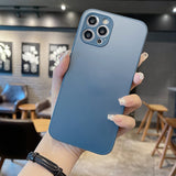 Custodia quadrata in vetro temperato satinato per iPhone