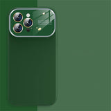 New Liquid Silicone Glass Large Window Case For iPhone