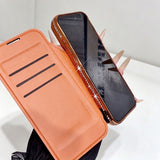 Transparent Flip Stand Card Holder Phone Case For iPhone