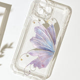 Hollow Mirror Lily of The Valley Butterfly Silicone Phone Case For iPhone