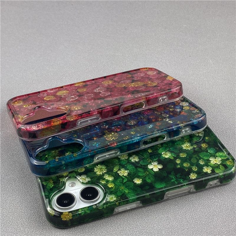 Flowers and Green Leaves Double Layer Phone Case For iPhone