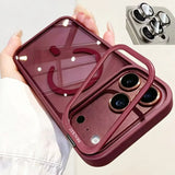Luxury Bracket Stand Magnetic With Lens Protector Phone Case for iPhone