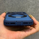 360° Rotating Stand Color Block Rugged Phone Case For iPhone