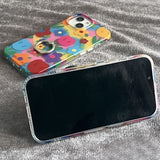 Colorful Flower Ring Buckle Phone Case For iPhone