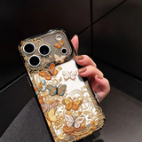 Faux Knitted Butterfly Transparent Phone Case For iPhone