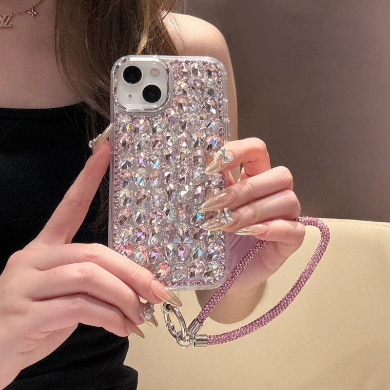 Electroplating 3D Glass Rhinestone Phone Case For iPhone