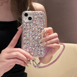 Electroplating 3D Glass Rhinestone Phone Case For iPhone