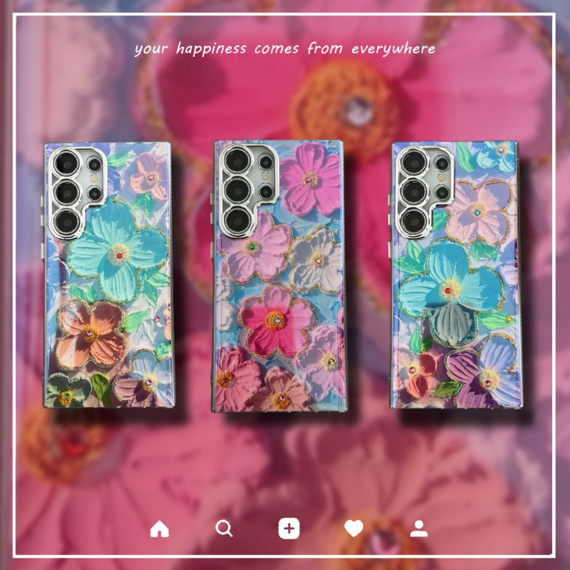 Oil painting flower phone case For Samsung