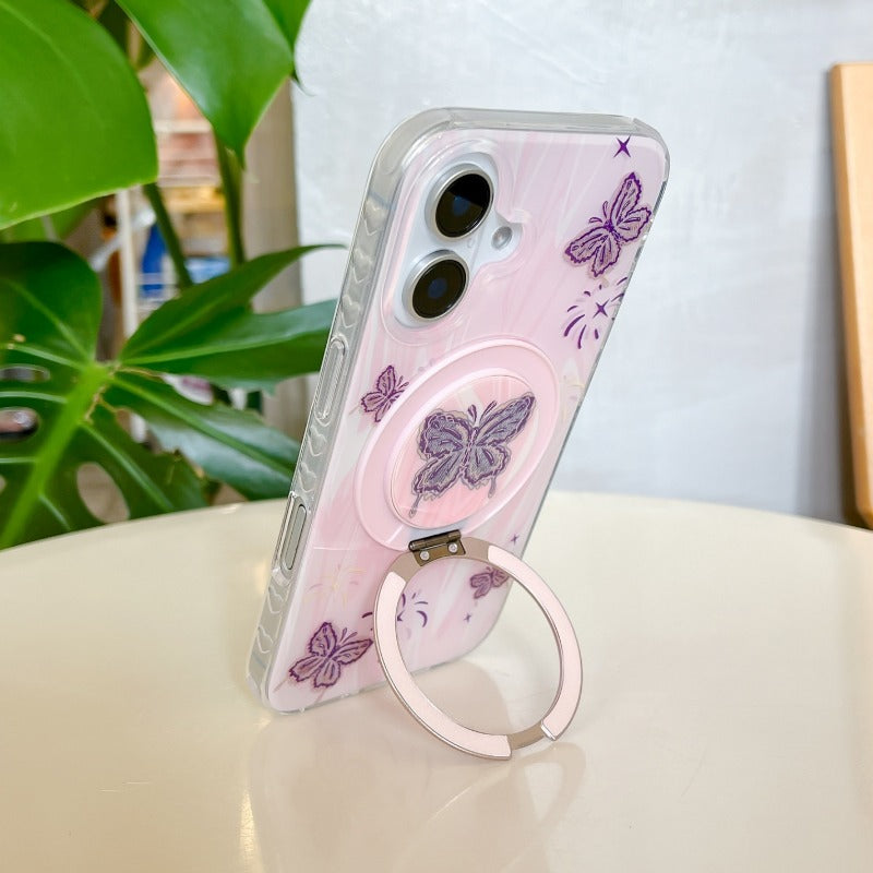 Butterfly Bracket Magnetic Phone Case For iPhone