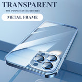 Metal Frame Transparent Mobile Phone Case For iPhone