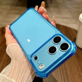Camera Protection Silicone Neon Soft TPU Clear Case For iPhone
