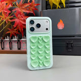Color-blocked Suction Cup Liquid Silicone Phone Case For iPhone