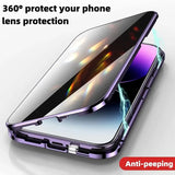 Double Glass Anti-Peep Privacy Magnetic Adsorption Case For iPhone