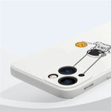 Cute Cartoon Swing Astronaut Silicone Case For iPhone