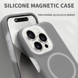 Solid Color Jelly Magnetic Liquid Silicone Phone Case For iPhone