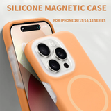 Solid Color Jelly Magnetic Liquid Silicone Phone Case For iPhone