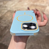 Contrast Color Heat Dissipation Magnetic Phone Case For iPhone