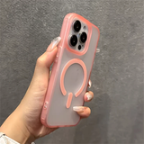 Translucent Matte Magnetic Wireless Charge Case For iPhone