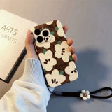 Cartoon Flower Frosted Phone Case For iPhone