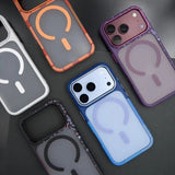 Color-blocked Frosted Magnetic Phone Case For iPhone