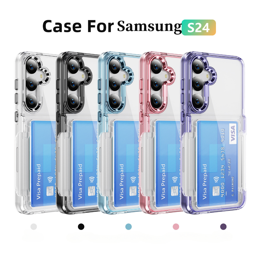 Transparent Card Holder Shockproof Simple Phone Case For Samsung