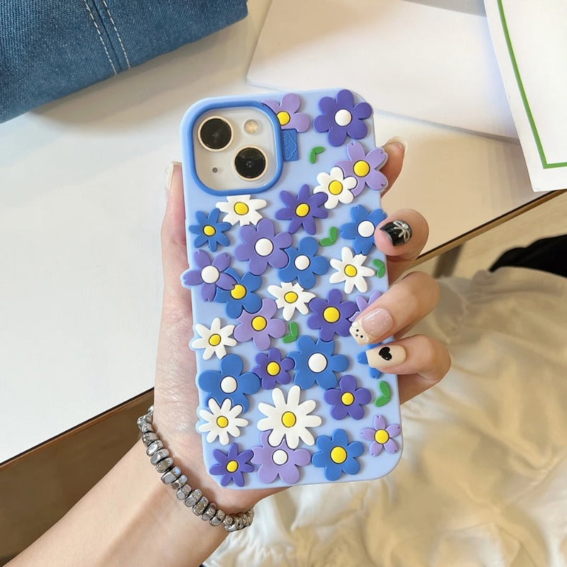 Flower Soft Silicone Luxury Phone Case For iPhone
