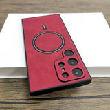 Luxury Leather Magnetic Case For Samsung