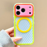 Color-blocked Polka Dot Magnetic Phone Case For iPhone