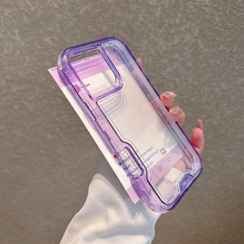 Clear PC+TPU 3 in 1 Anti-drop Armor Phone Case For iPhone