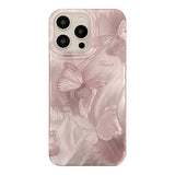 Feather Pink Butterfly Pendant Phone Case For iPhone