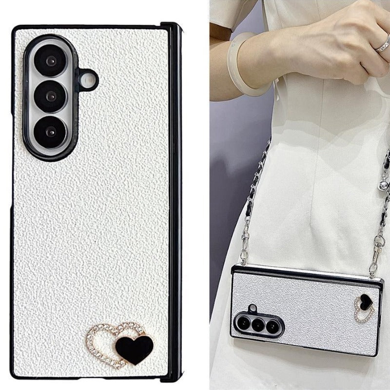 Heart Crossbody Lanyard Phone Case For Samsung Z FOLD 7 6 5 4