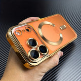 Electroplated Soft TPU Clear Magnetic Phone Case For  iPhone