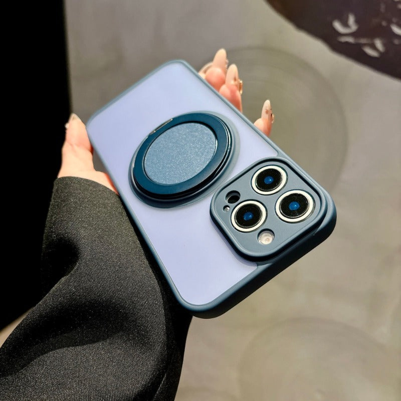 Magnetic Bracket Wireless Charging Case For iPhone