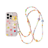 Graffiti Colored Flowers Wrist Phone Case For iPhone