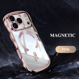 Electroplated Large Wave Magnetic Phone Case For iPhone