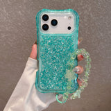 3-in-1 Glitter Epoxy Resin Bracelet Phone Case For iPhone