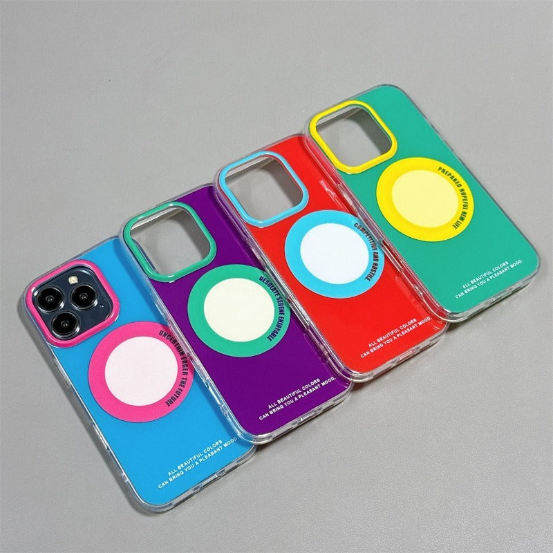 Contrast Color Magnetic Phone Case For iPhone