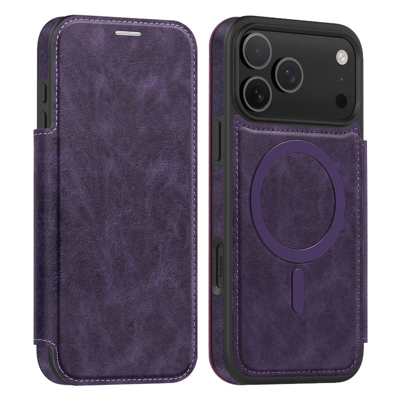 Leather Magnetic Flip Phone Case For iPhone