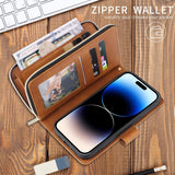 Flip Zipper Card Holder Phone Case For iPhone