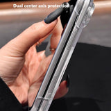 Transparent Magnetic Dual-axis Hinge Phone Case For iPhone Duo
