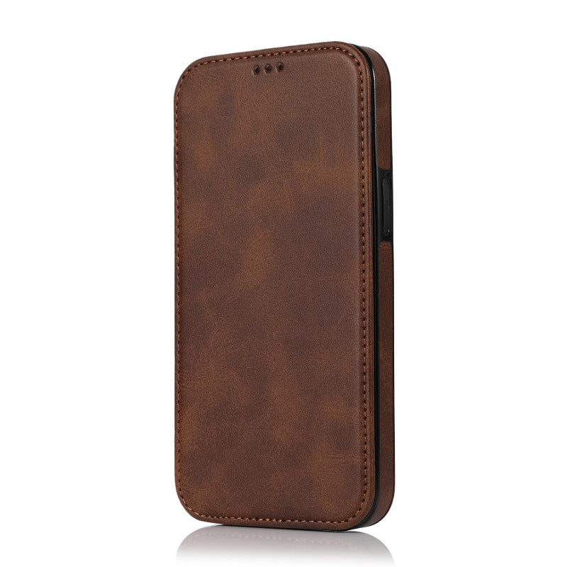 Full Leather Flip Phone Case For iPhone