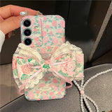 Rose Bow Stand Phone Case For Samsung