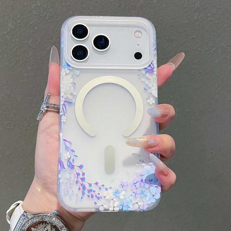 Luxury Flower Pattern For Magsafe Magnetic Case For iPhone