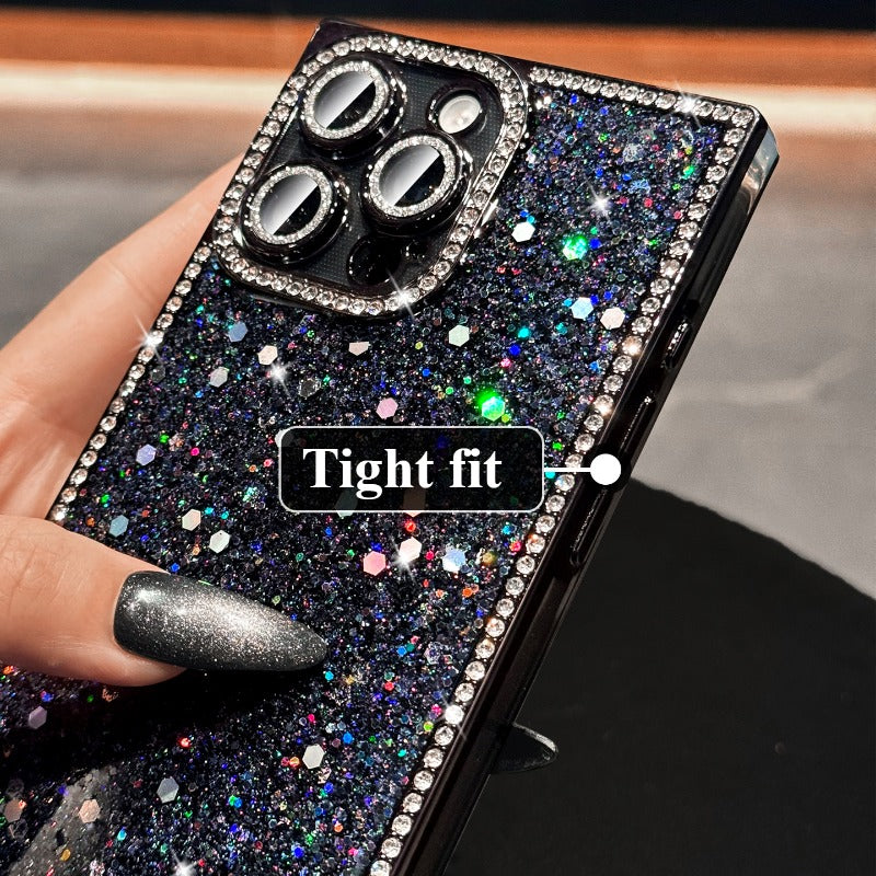 Glitter Lens Film Phone Case For iPhone