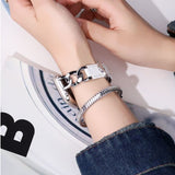 Metal Chain Denim Leather Watch Strap For iWatch